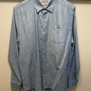 Ted Baker London size 4 long sleeve button down blue